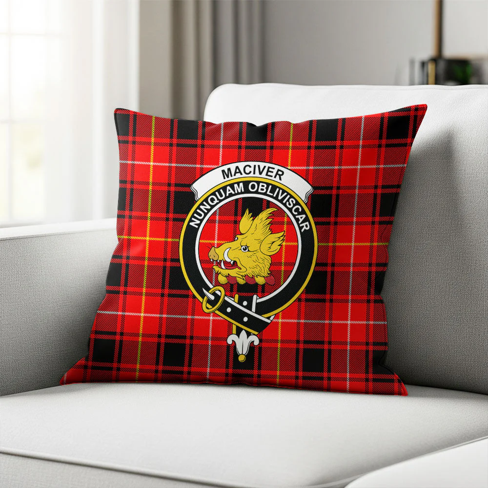 Scottish MacIver Modern Clan Badge Tartan Pillow Case - Image 2