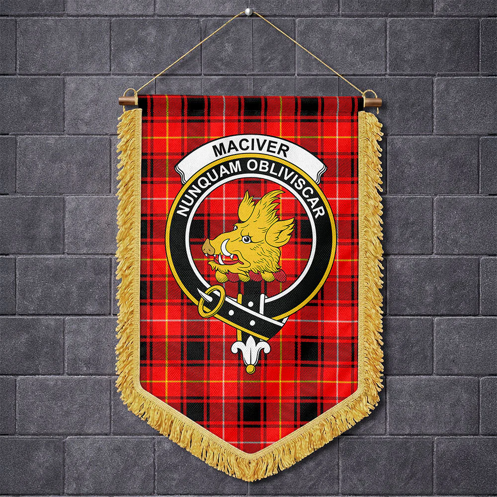 Scottish MacIver Modern Clan Badge Tartan Wall Hanging Banner