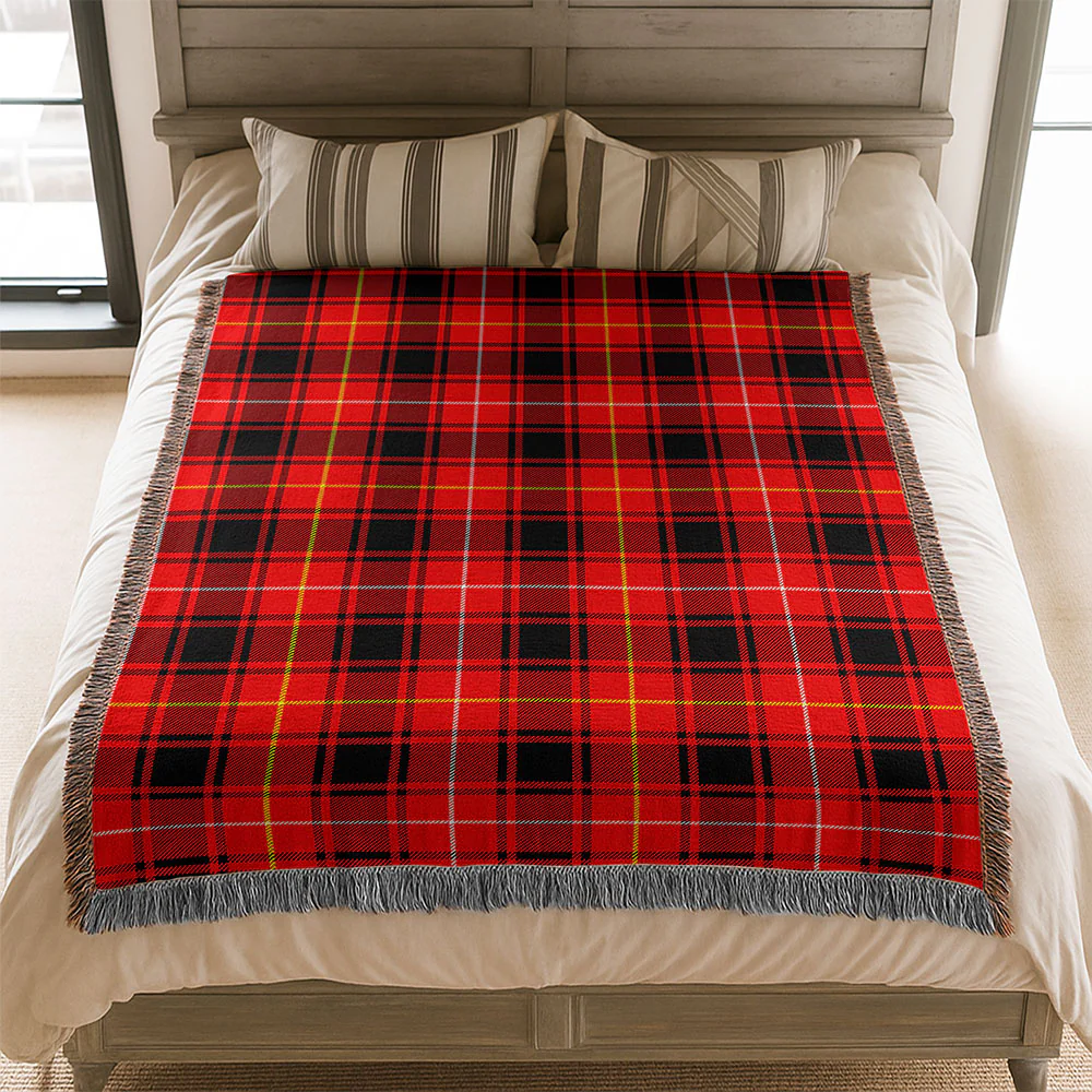 Scottish MacIver Modern Clan Badge Tartan Woven Blanket - Image 3