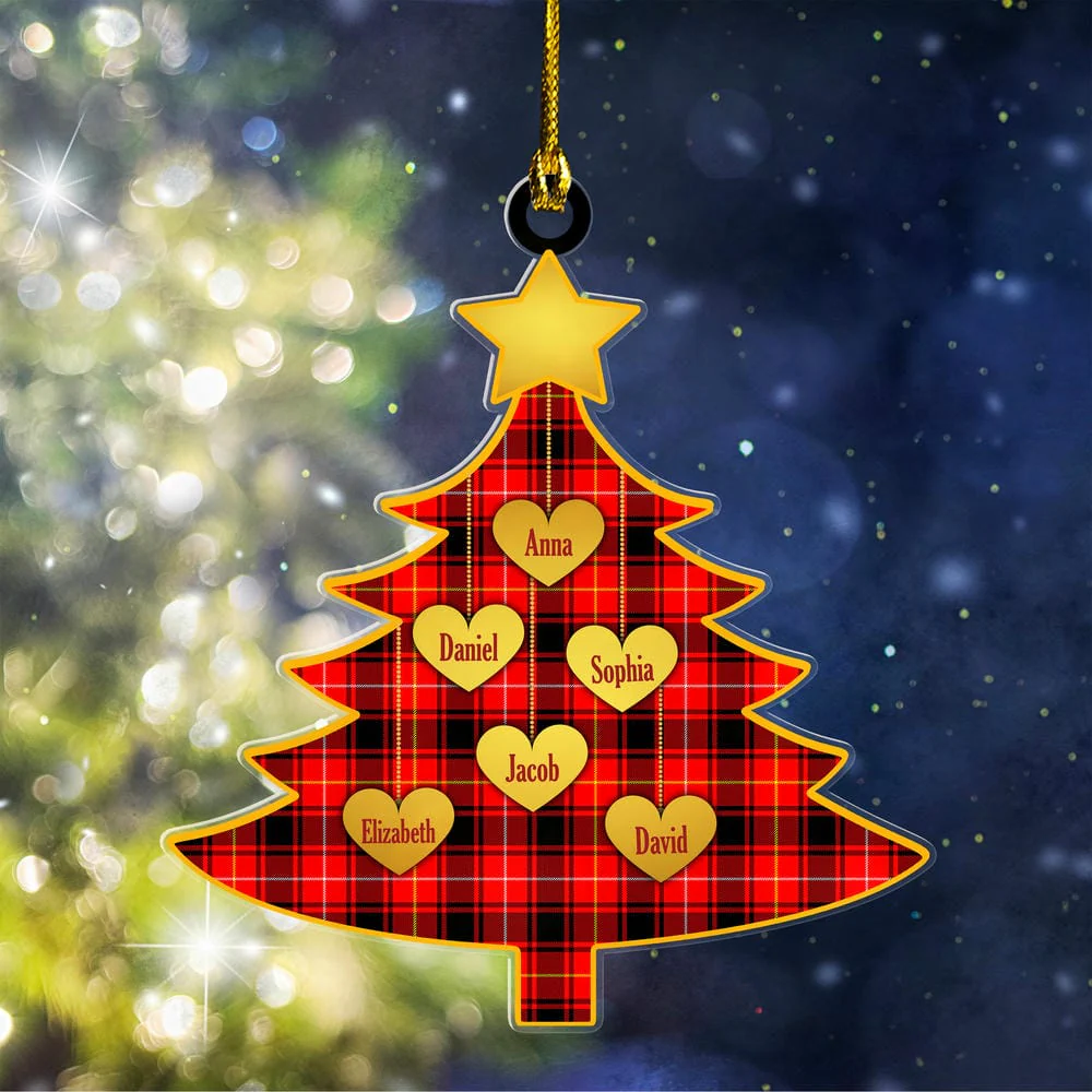 Scottish MacIver Modern Tartan Ornament Custom Family Christmas Tree