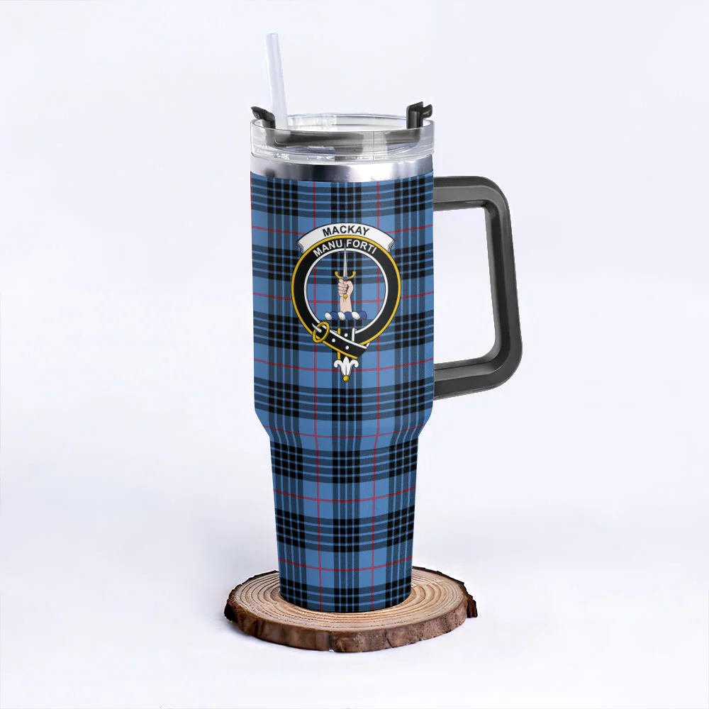 Scottish MacKay Blue Clan Badge Tartan 40oz Tumbler - Image 3
