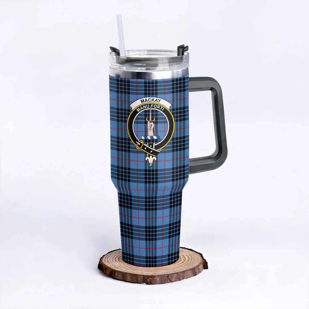 Scottish MacKay Blue Clan Badge Tartan 40oz Tumbler - Image 6
