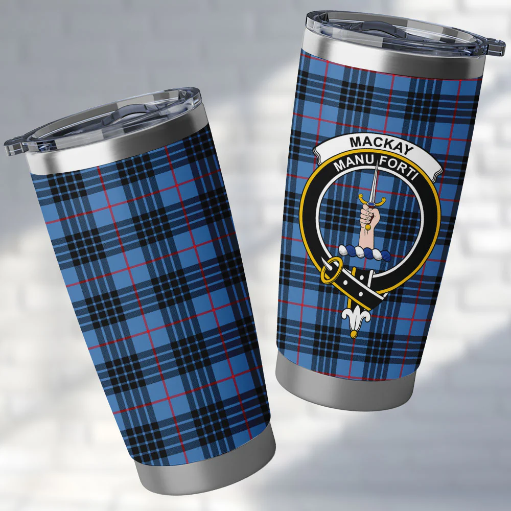 Scottish MacKay Blue Clan Badge Tartan Tumbler