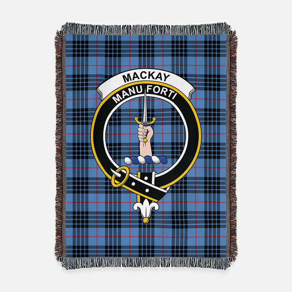 Scottish MacKay Blue Clan Badge Tartan Woven Blanket - Image 2