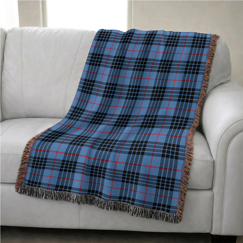 Scottish MacKay Blue Clan Badge Tartan Woven Blanket - Image 4