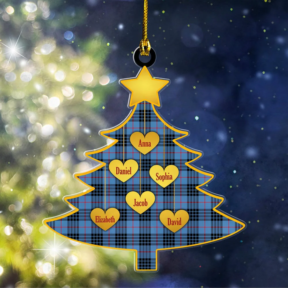 Scottish MacKay Blue Tartan Ornament Custom Family Christmas Tree