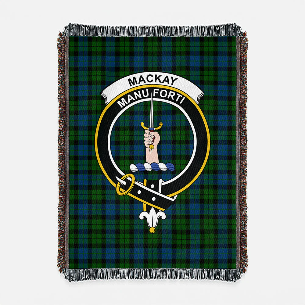 Scottish MacKay Modern Clan Badge Tartan Woven Blanket - Image 2