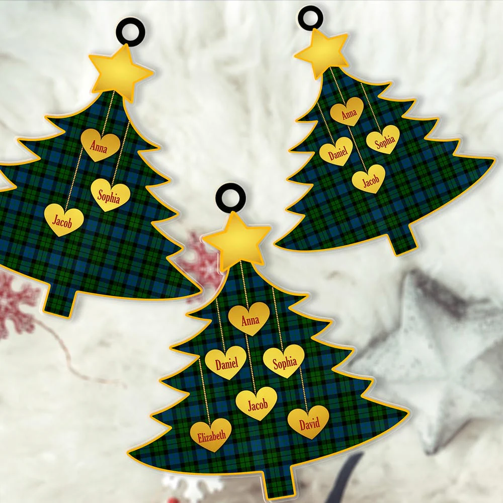 Scottish MacKay Modern Tartan Ornament Custom Family Christmas Tree - Image 2