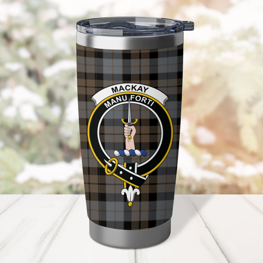 Scottish MacKay Weathered Clan Badge Tartan Tumbler - Image 2
