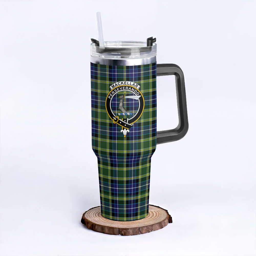 Scottish MacKellar Clan Badge Tartan 40oz Tumbler - Image 3