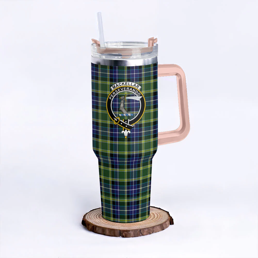 Scottish MacKellar Clan Badge Tartan 40oz Tumbler - Image 4