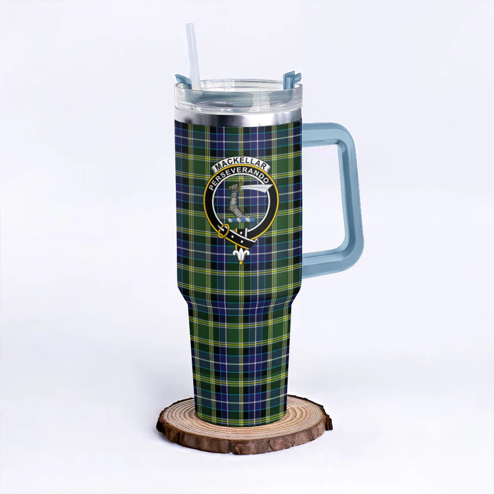 Scottish MacKellar Clan Badge Tartan 40oz Tumbler - Image 5