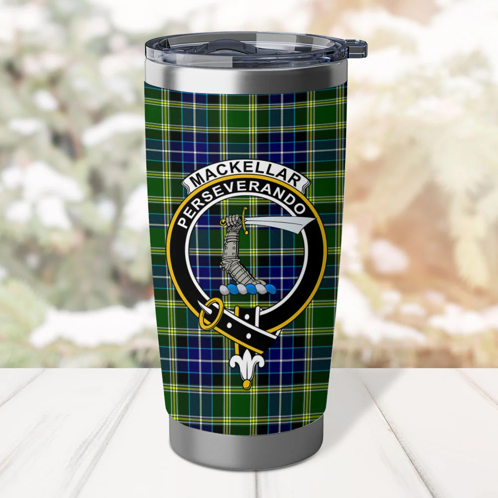 Scottish MacKellar Clan Badge Tartan Tumbler - Image 2