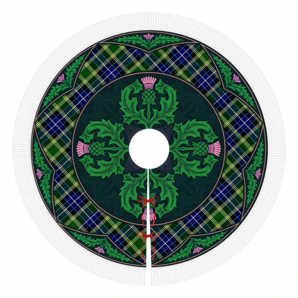 Scottish MacKellar Tartan Christmas Tree Skirt Old Scottish Thistle Flower - Image 4