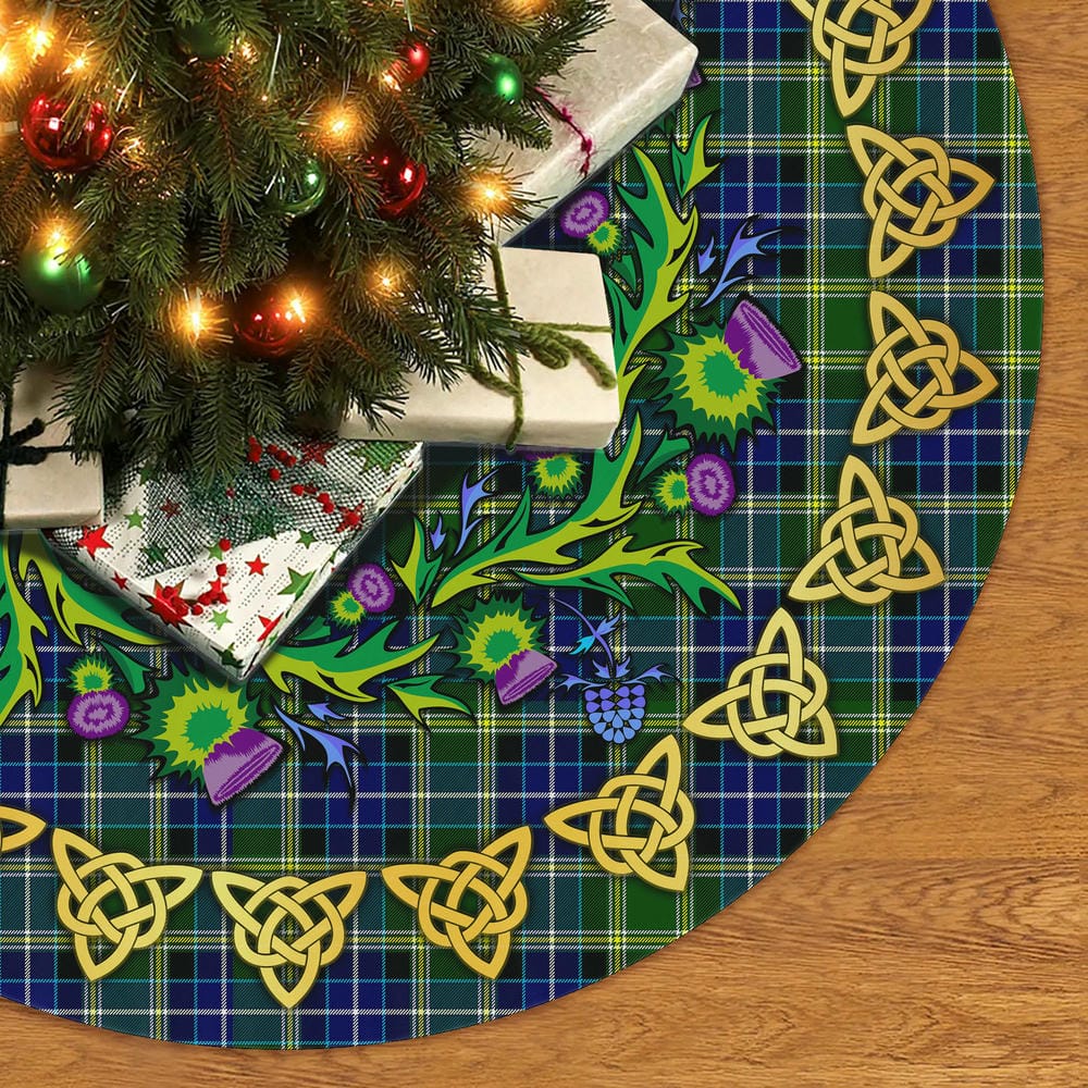 Scottish MacKellar Tartan Thistle Celtic Knot Christmas Tree Skirt - Image 2
