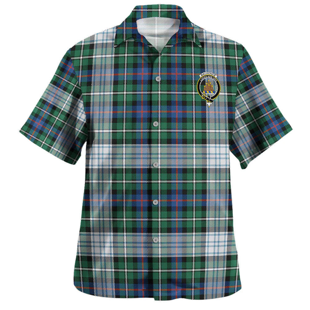 Scottish MacKenzie Dress Ancient Clan Badge Tartan Hawaiian Shirt - Image 2