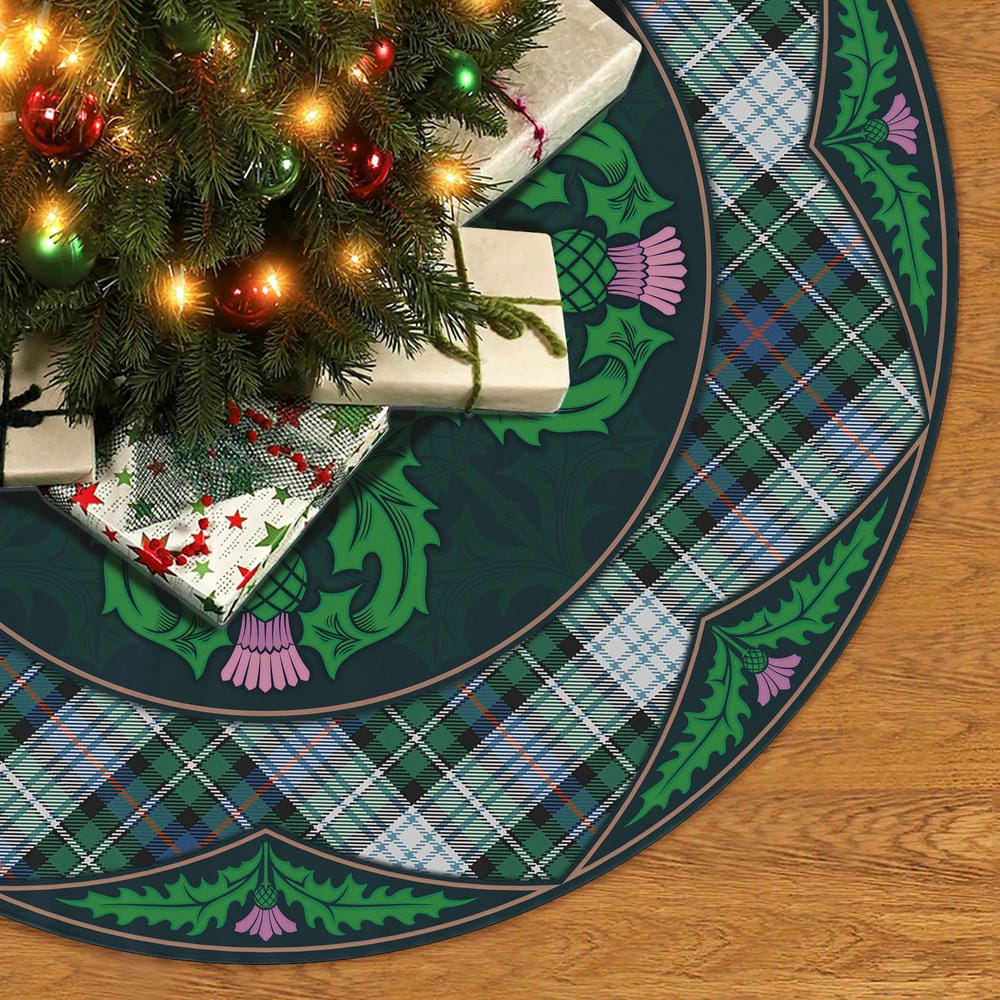 Scottish MacKenzie Dress Ancient Tartan Christmas Tree Skirt Old Scottish Thistle Flower - Image 2