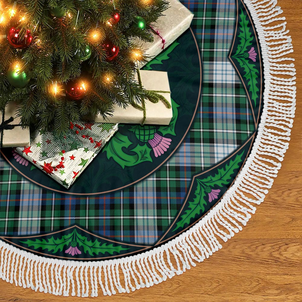 Scottish MacKenzie Dress Ancient Tartan Christmas Tree Skirt Old Scottish Thistle Flower - Image 5