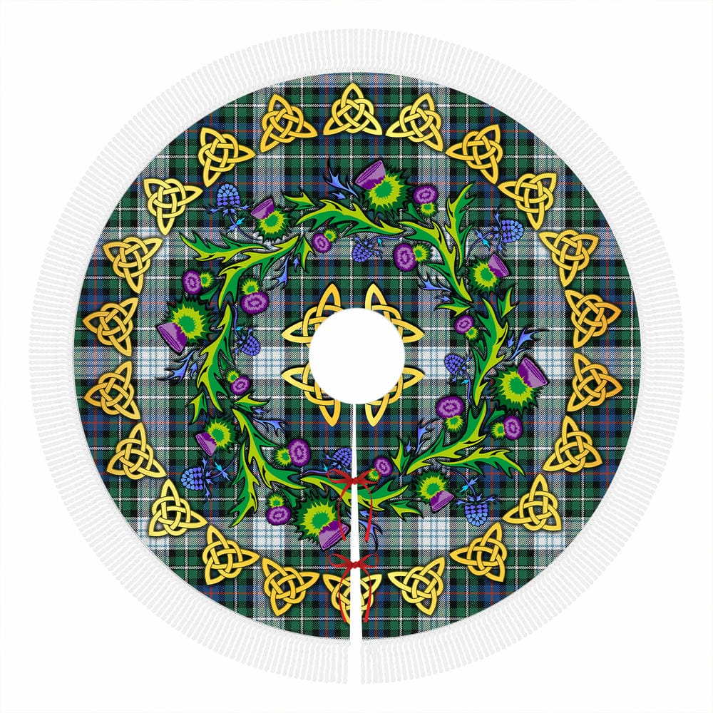 Scottish MacKenzie Dress Ancient Tartan Thistle Celtic Knot Christmas Tree Skirt - Image 4