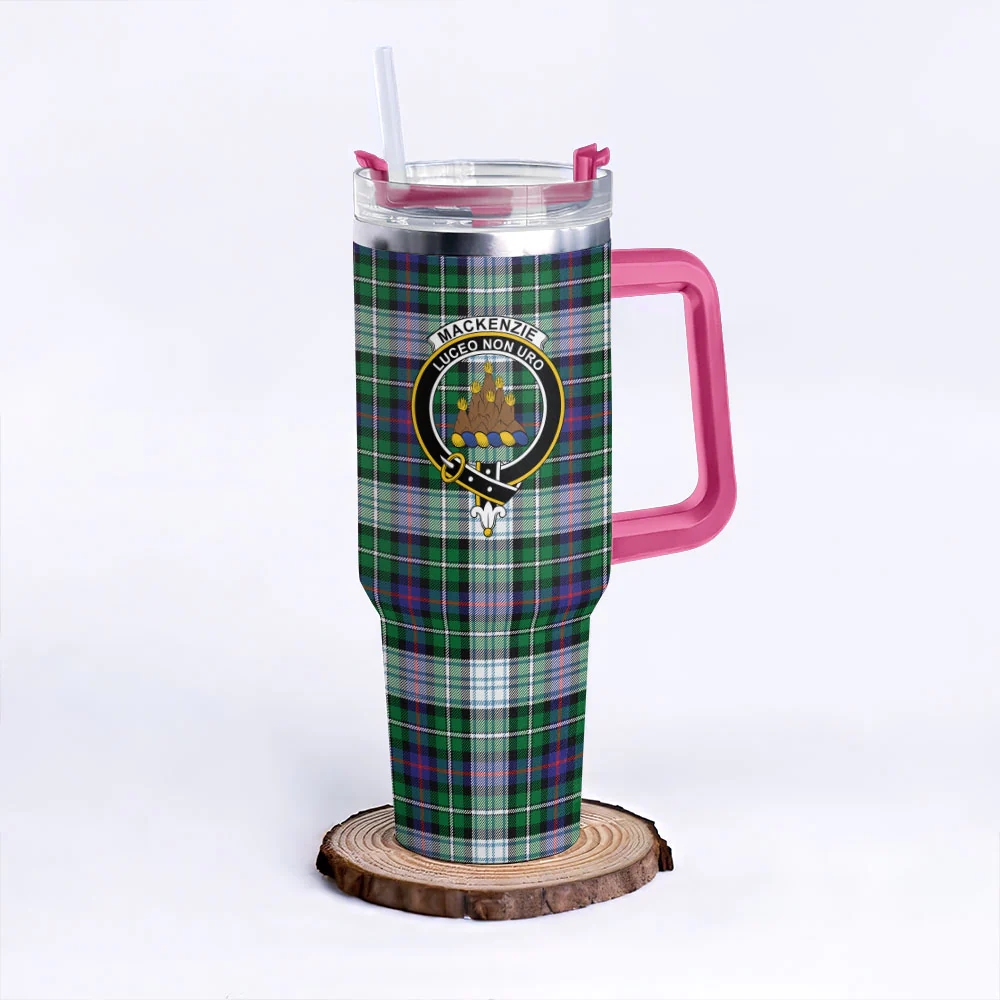 Scottish MacKenzie Dress Modern Clan Badge Tartan 40oz Tumbler - Image 7