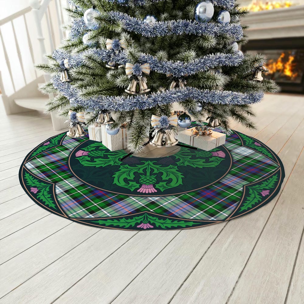 Scottish MacKenzie Dress Modern Tartan Christmas Tree Skirt Old Scottish Thistle Flower - Image 3