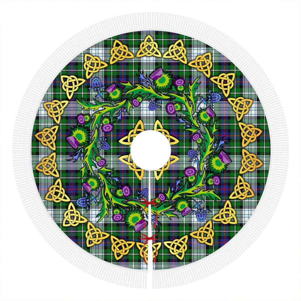 Scottish MacKenzie Dress Modern Tartan Thistle Celtic Knot Christmas Tree Skirt - Image 4