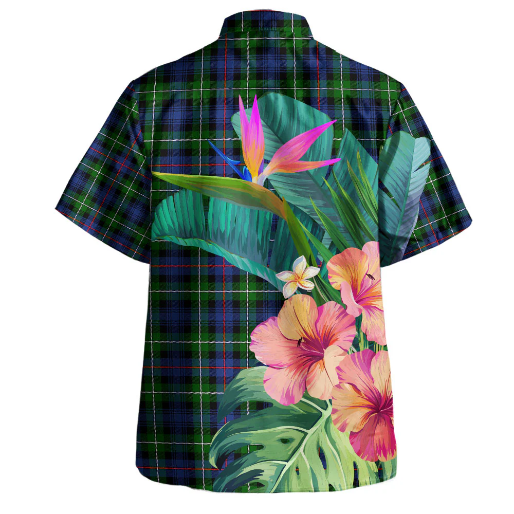 Scottish MacKenzie Modern Clan Badge Tartan Hawaiian Shirt Bouquet Tropical Style - Image 4