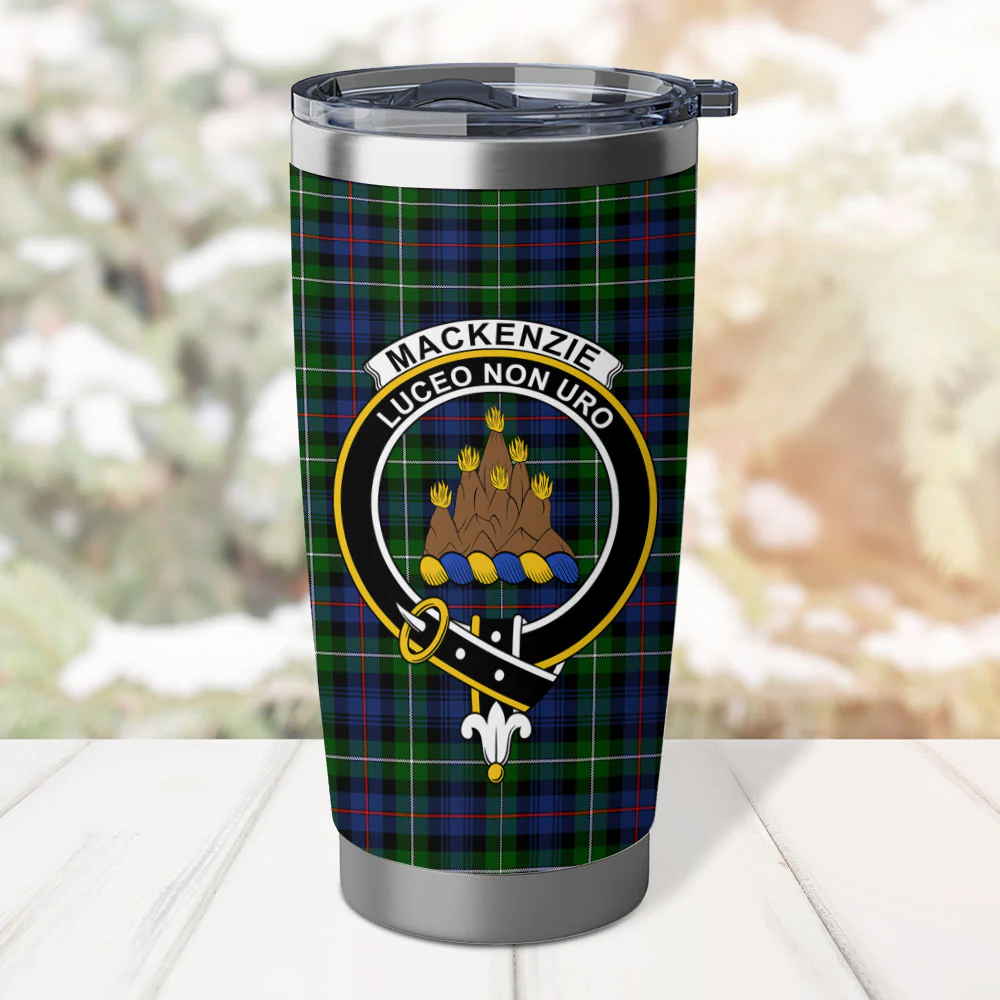 Scottish MacKenzie Modern Clan Badge Tartan Tumbler - Image 2