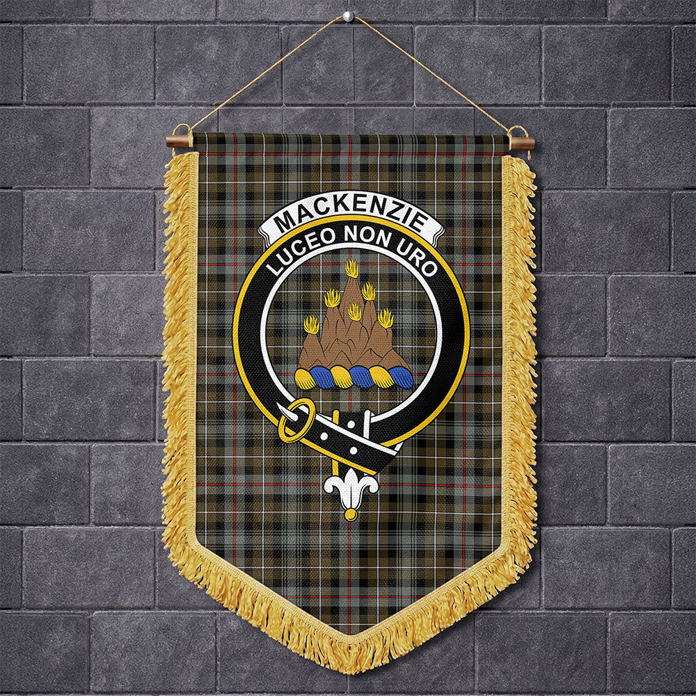 Scottish MacKenzie Weathered Clan Badge Tartan Wall Hanging Banner