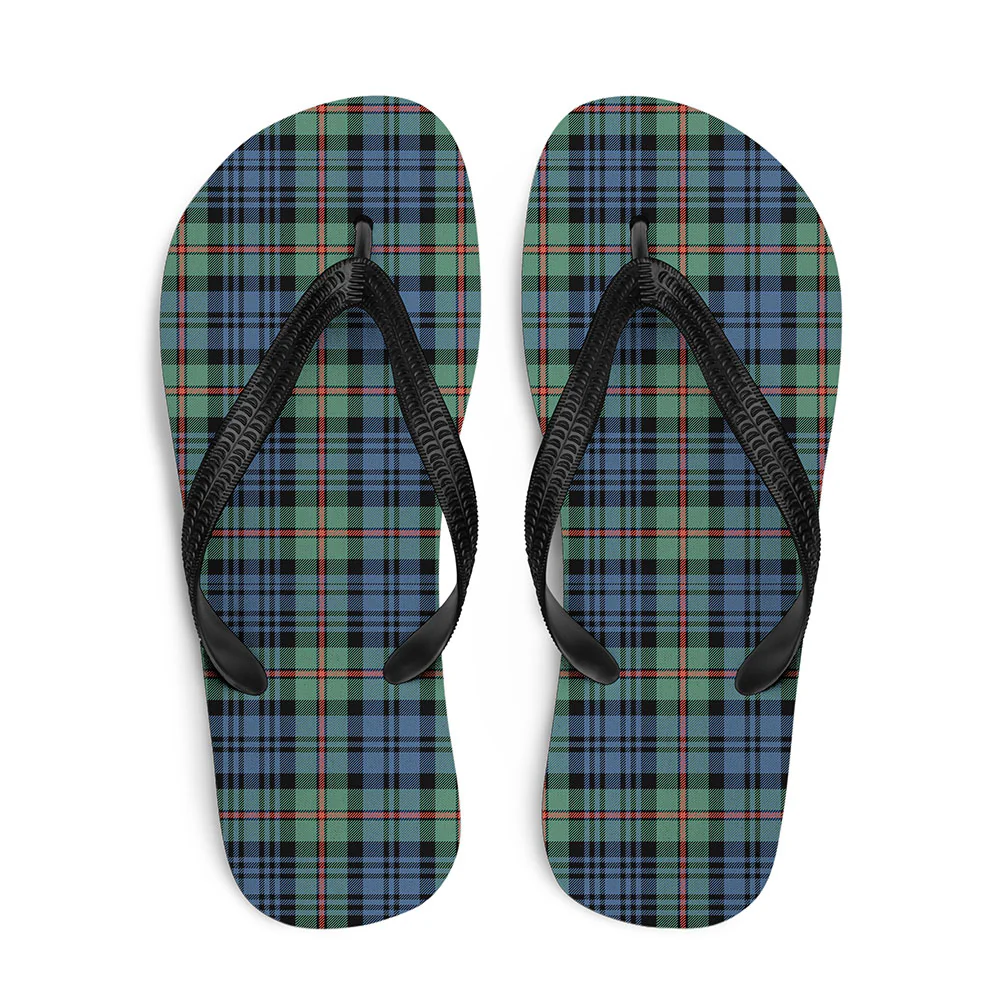 Scottish MacKinlay Ancient Clan Badge Tartan Flip Flops