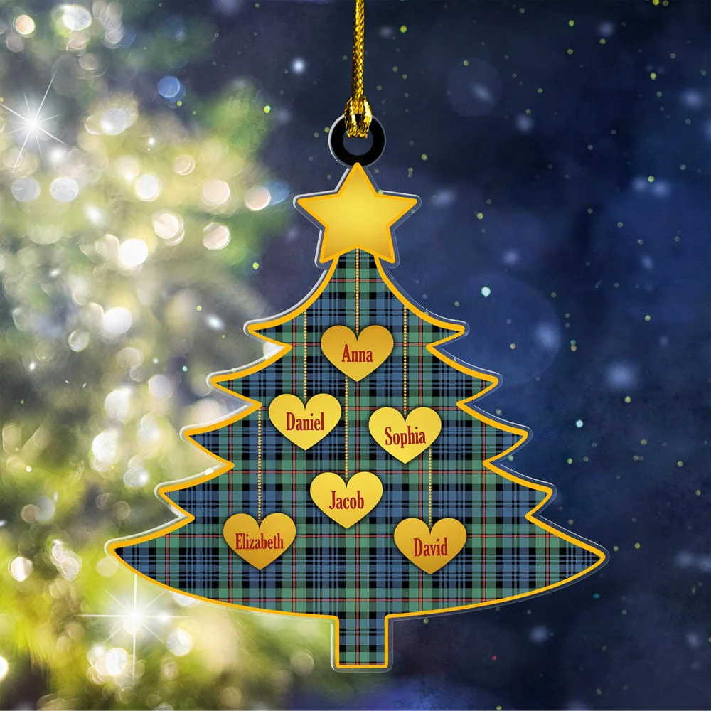 Scottish MacKinlay Ancient Tartan Ornament Custom Family Christmas Tree