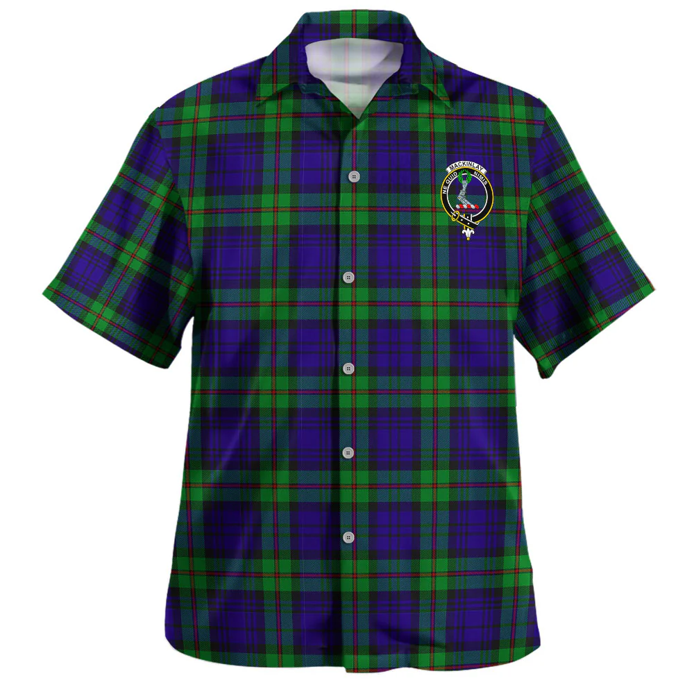 Scottish MacKinlay Modern Clan Badge Tartan Hawaiian Shirt - Image 2