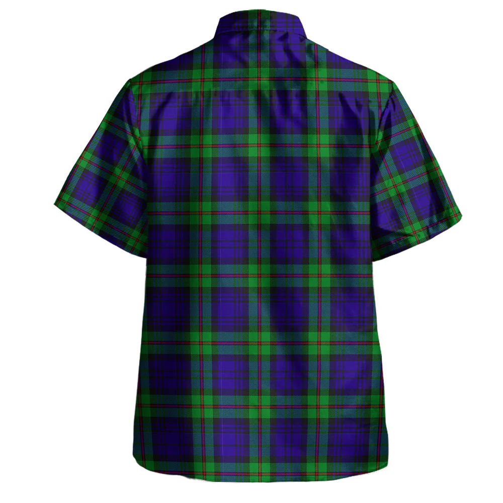 Scottish MacKinlay Modern Clan Badge Tartan Hawaiian Shirt - Image 3