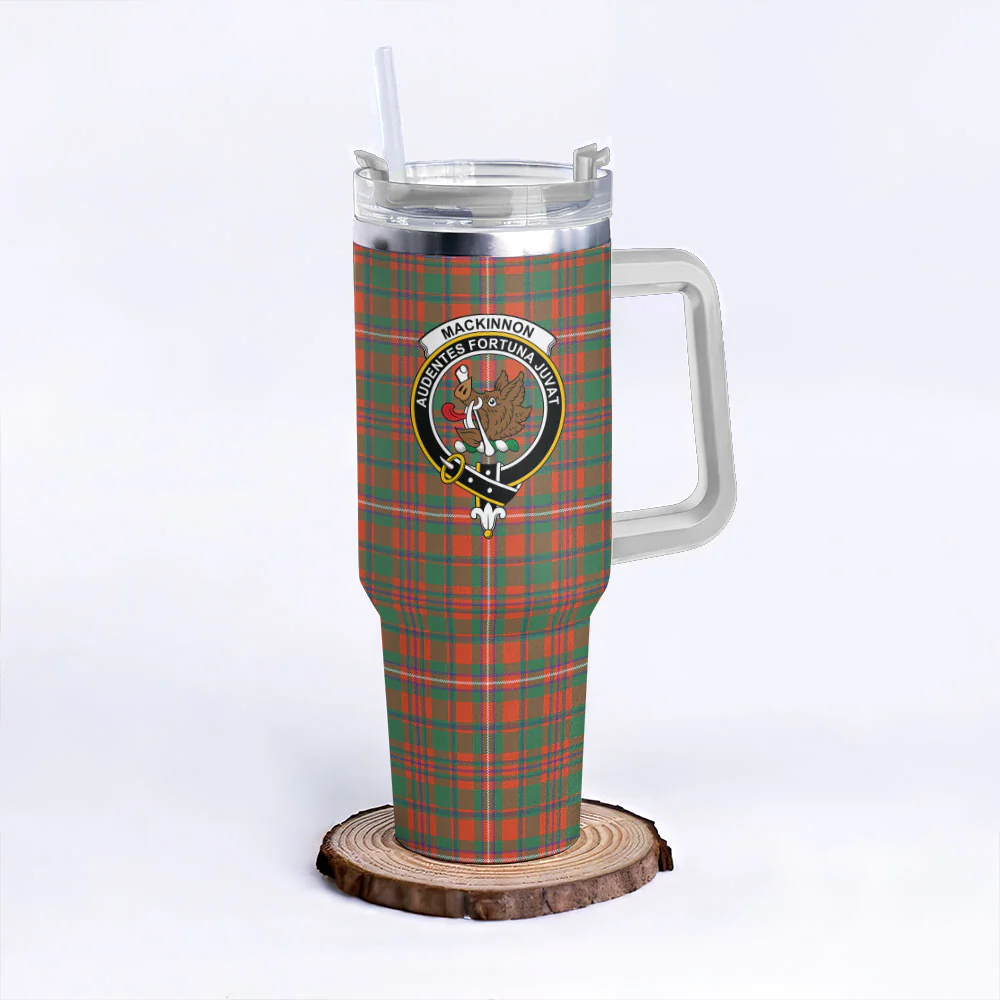 Scottish MacKinnon Ancient Clan Badge Tartan 40oz Tumbler