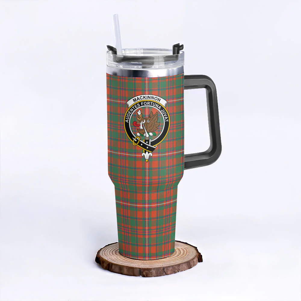 Scottish MacKinnon Ancient Clan Badge Tartan 40oz Tumbler - Image 3