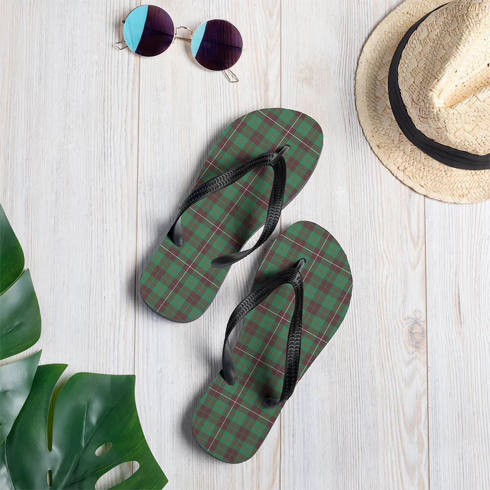 Scottish MacKinnon Hunting Ancient Clan Badge Tartan Flip Flops - Image 2