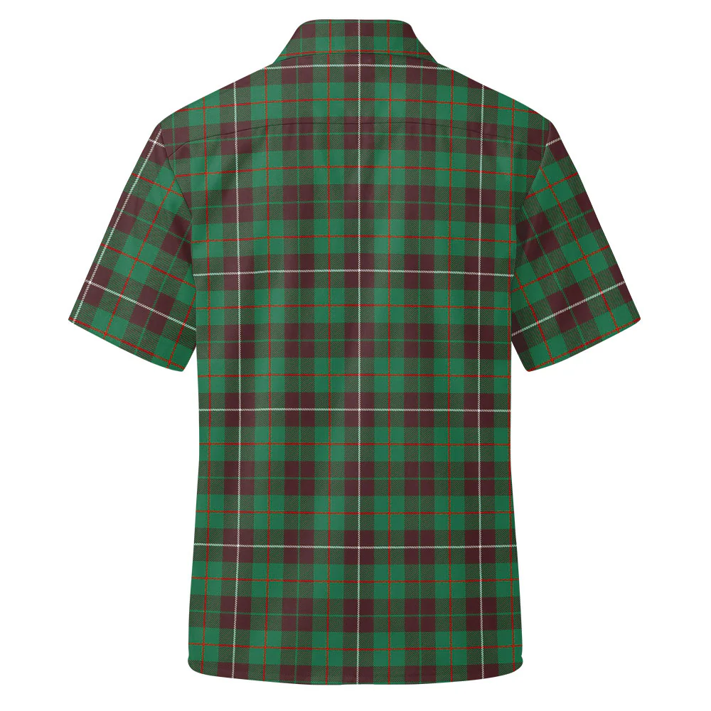 Scottish MacKinnon Hunting Ancient Clan Badge Tartan Short Sleeve Work Shirt - Image 3