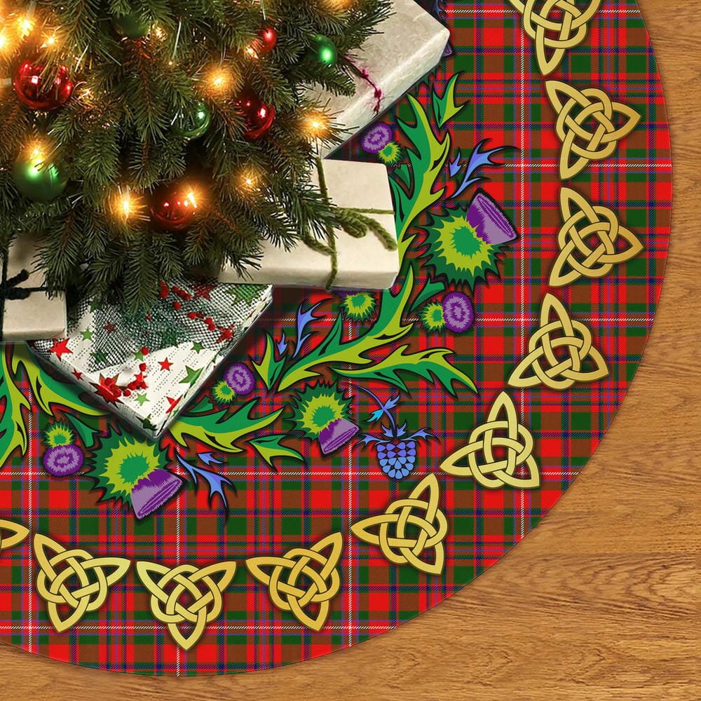 Scottish MacKinnon Modern Tartan Thistle Celtic Knot Christmas Tree Skirt - Image 2
