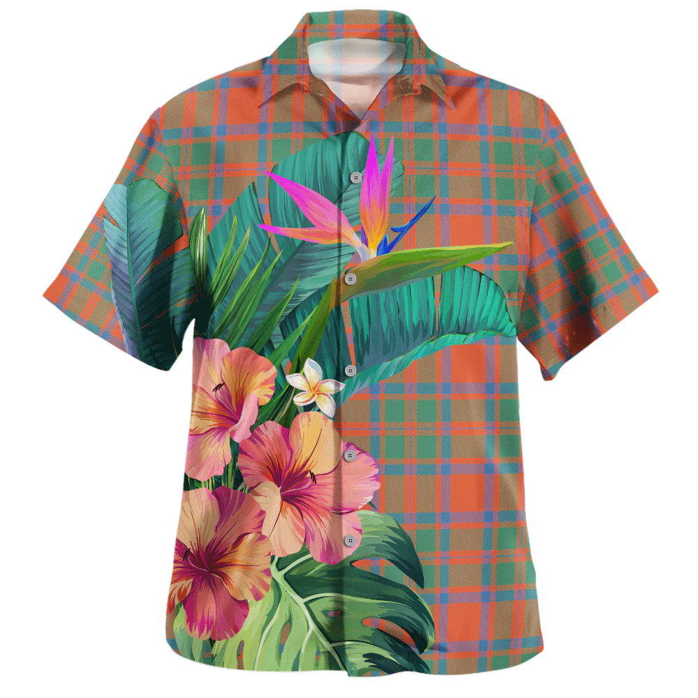 Scottish MacKintosh Ancient Clan Badge Tartan Hawaiian Shirt Bouquet Tropical Style - Image 2