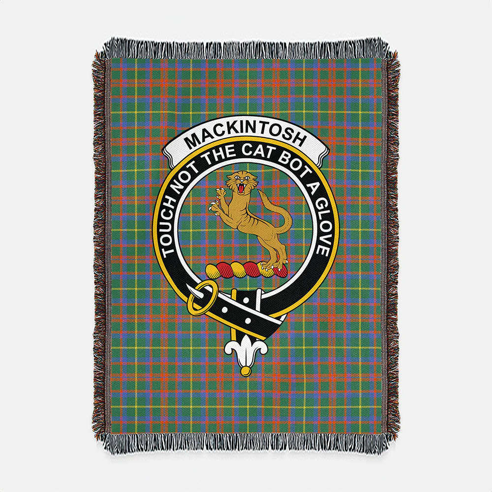 Scottish MacKintosh Hunting Ancient Clan Badge Tartan Woven Blanket - Image 2