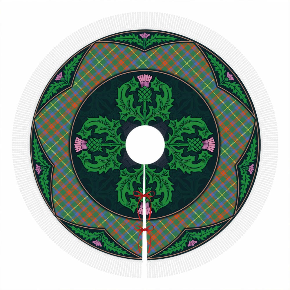 Scottish MacKintosh Hunting Ancient Tartan Christmas Tree Skirt Old Scottish Thistle Flower - Image 4
