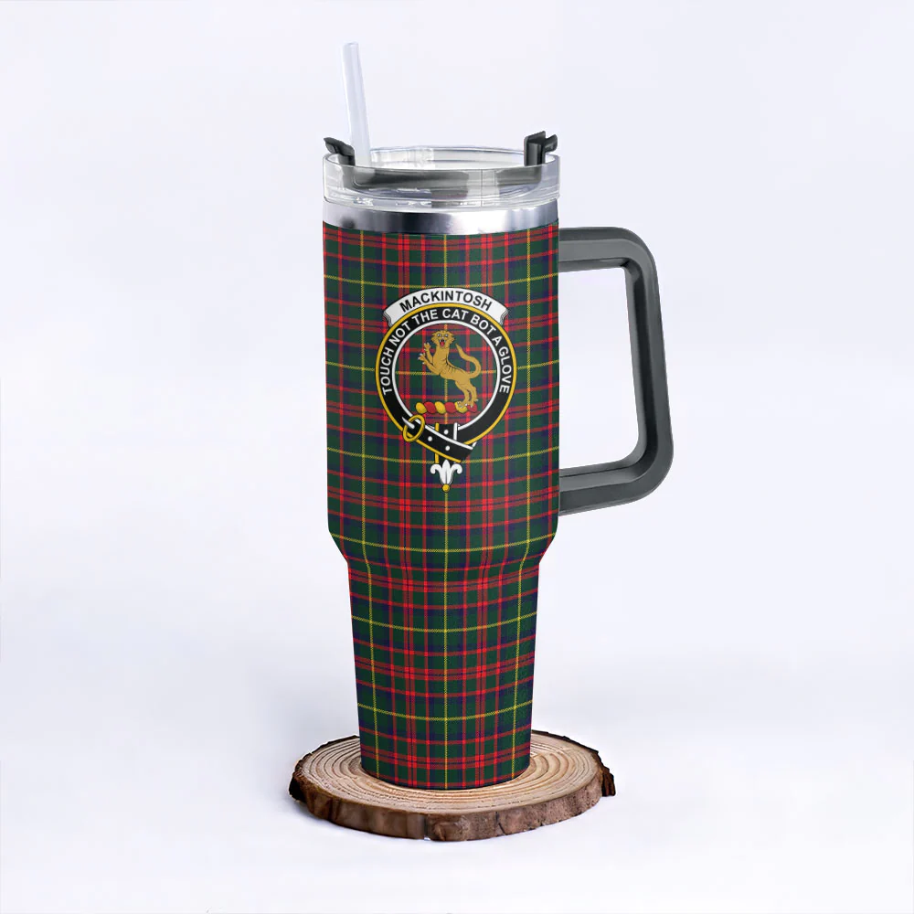Scottish MacKintosh Hunting Modern Clan Badge Tartan 40oz Tumbler - Image 6