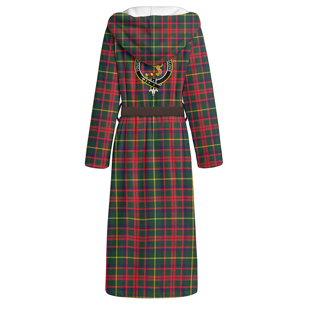 Scottish MacKintosh Hunting Modern Clan Badge Tartan Flannel Hooded Bathrobe - Image 3