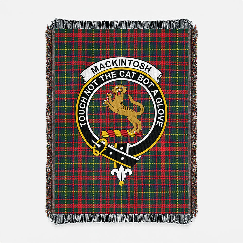 Scottish MacKintosh Hunting Modern Clan Badge Tartan Woven Blanket - Image 2