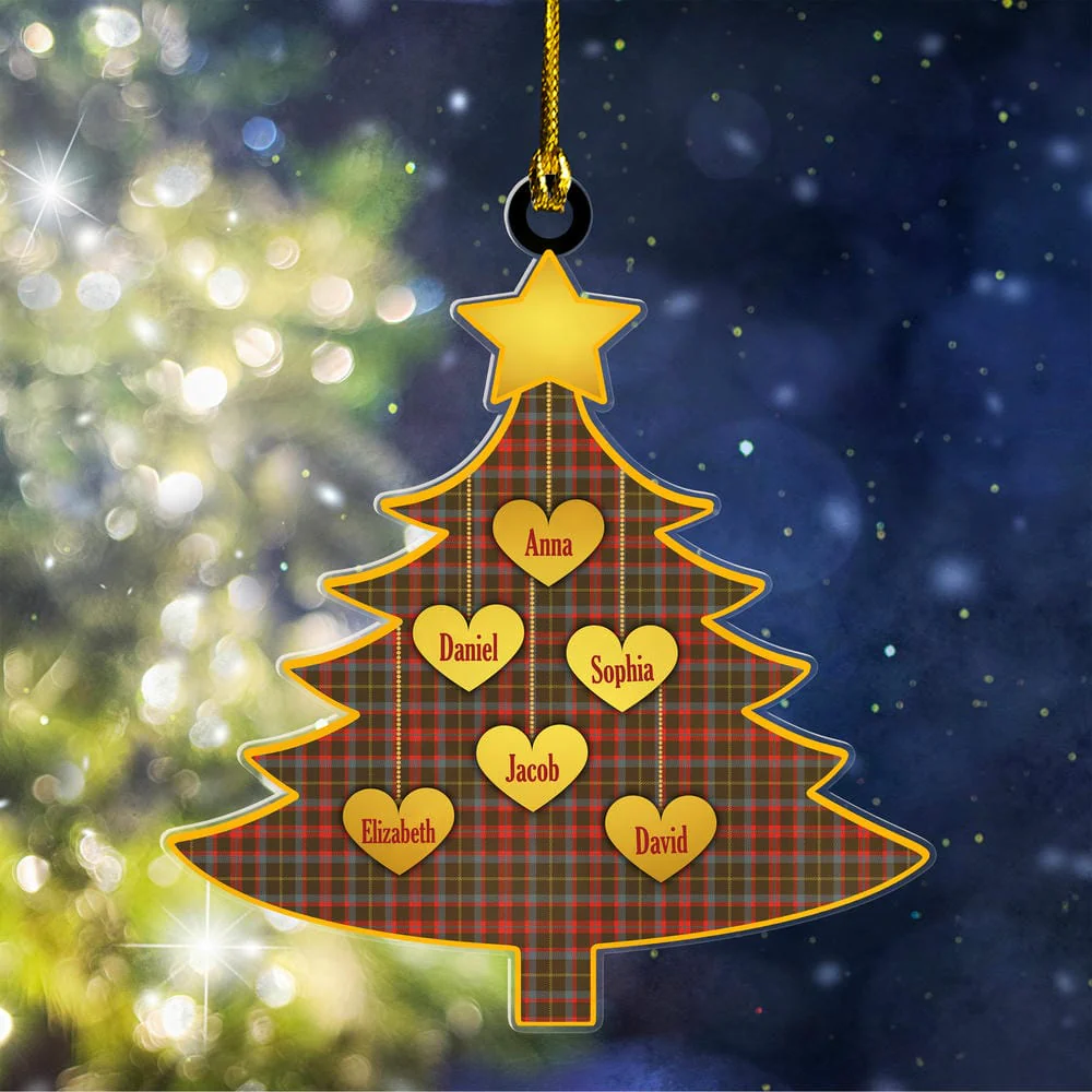 Scottish MacKintosh Hunting Weathered Tartan Ornament Custom Family Christmas Tree