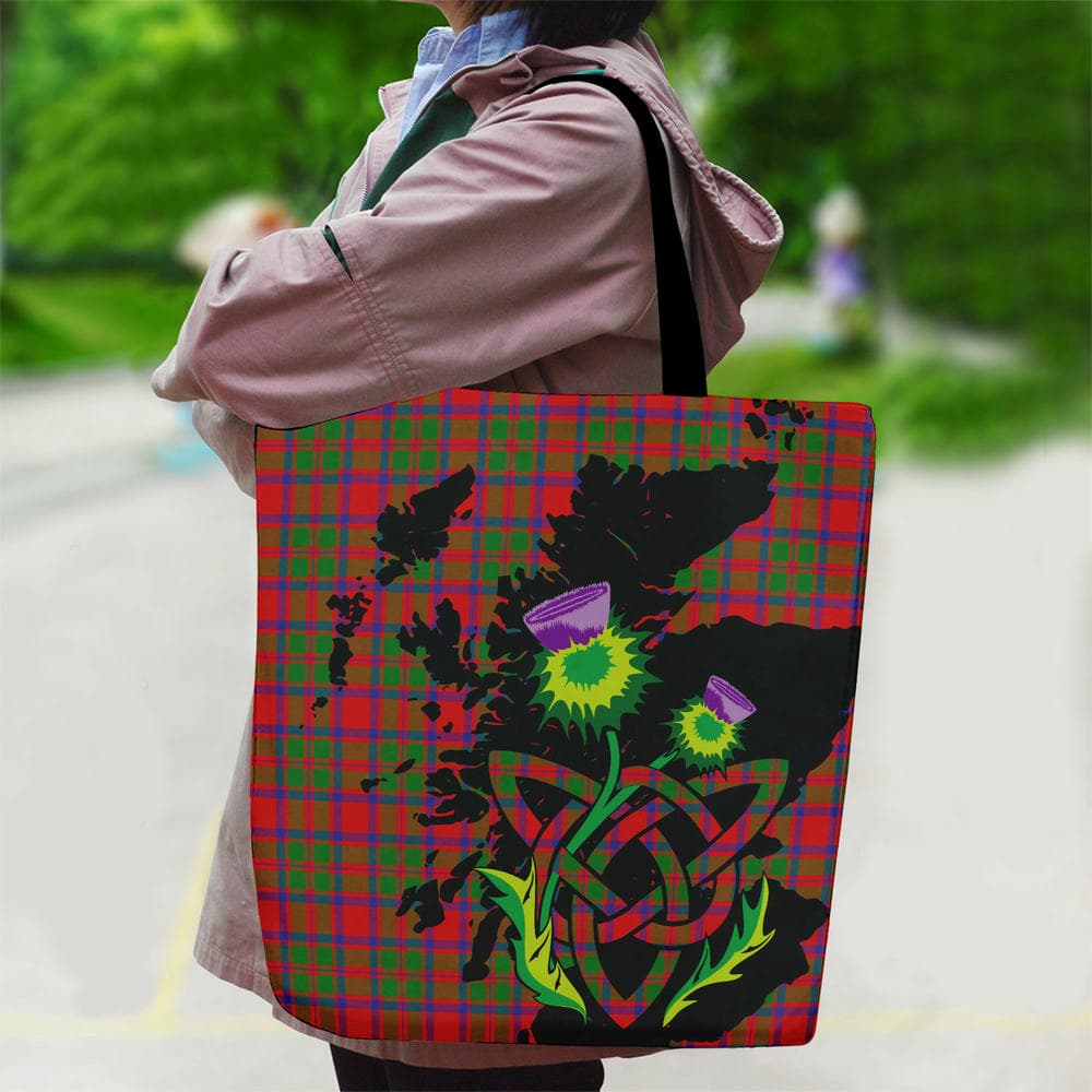 Scottish MacKintosh Modern Tartan Canvas Bag With Shoulder Strap With Thistle - Image 2
