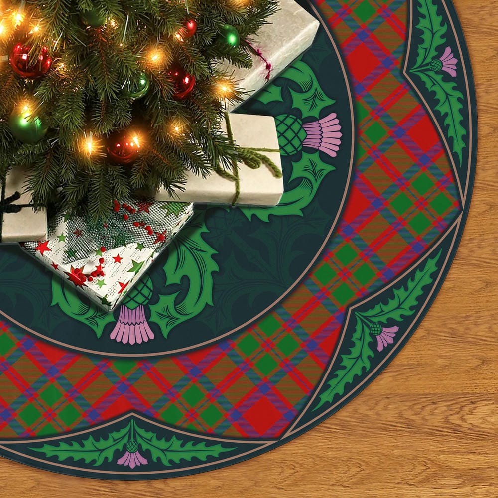 Scottish MacKintosh Modern Tartan Christmas Tree Skirt Old Scottish Thistle Flower - Image 2