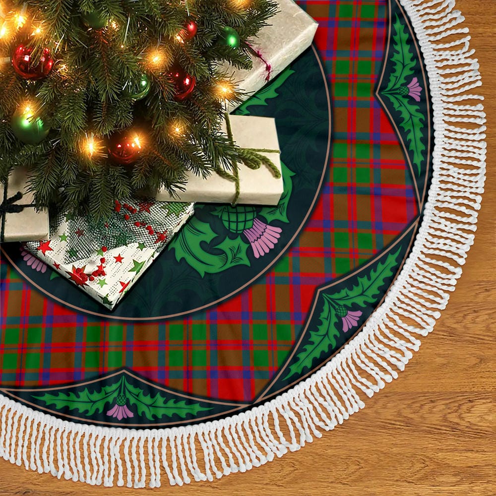 Scottish MacKintosh Modern Tartan Christmas Tree Skirt Old Scottish Thistle Flower - Image 5