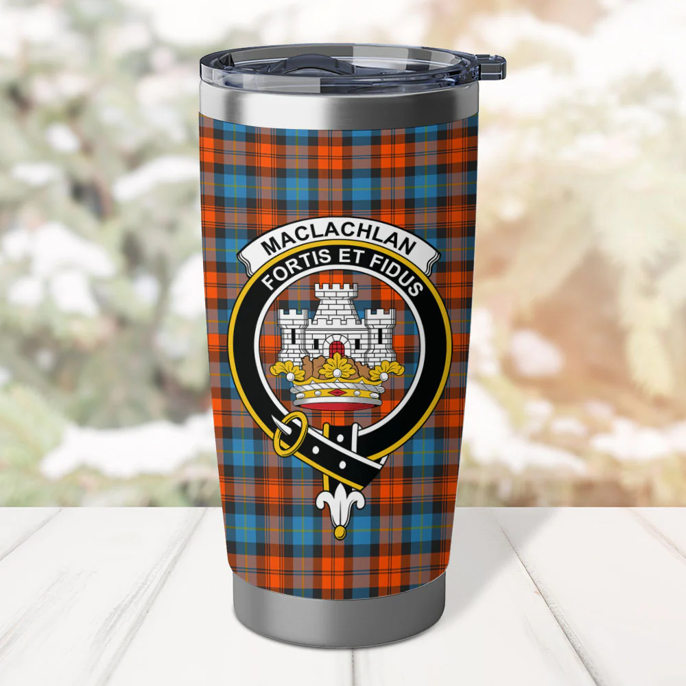 Scottish MacLachlan Ancient Clan Badge Tartan Tumbler - Image 2