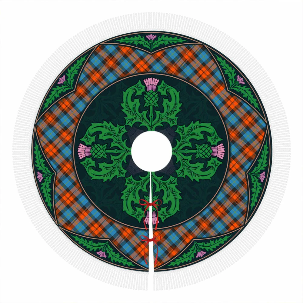 Scottish MacLachlan Ancient Tartan Christmas Tree Skirt Old Scottish Thistle Flower - Image 4
